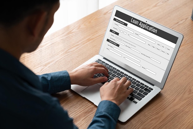 Formulario de solicitud de préstamo en línea para la recopilación de información digital de moda