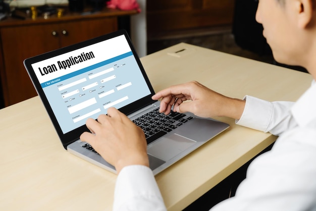 Formulario de solicitud de préstamo en línea para la recopilación de información digital de moda