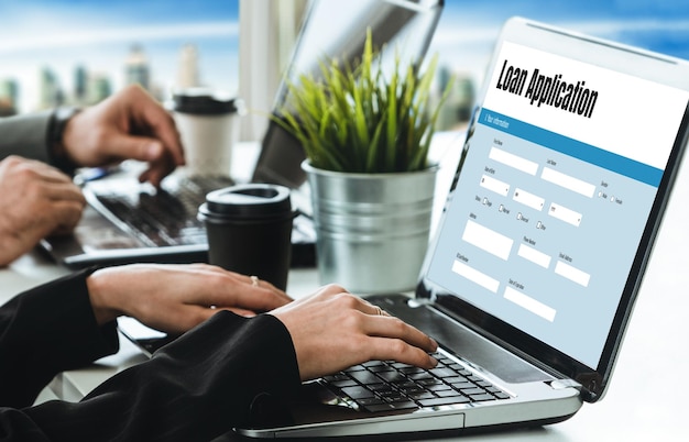Formulario de solicitud de préstamo en línea para la recopilación de información digital de moda