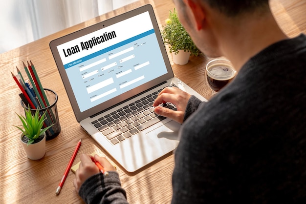 Formulario de solicitud de préstamo en línea para la recopilación de información digital de moda