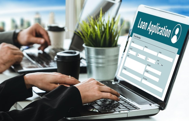 Formulario de solicitud de préstamo en línea para la recopilación de información digital de moda