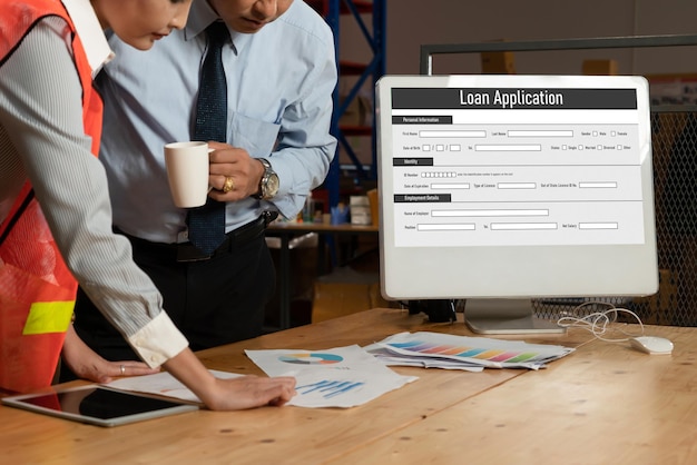 Formulario de solicitud de préstamo en línea para la recopilación de información digital de moda