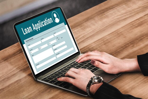 Formulario de solicitud de préstamo en línea para la recopilación de información digital de moda