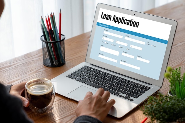 Formulario de solicitud de préstamo en línea para la recopilación de información digital de moda