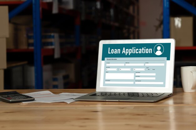 Formulario de solicitud de préstamo en línea para la recopilación de información digital de moda