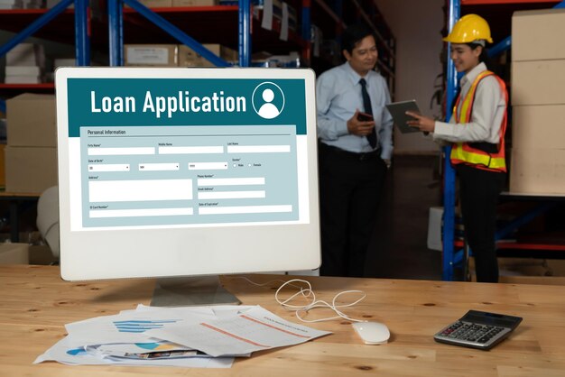Formulario de solicitud de préstamo en línea para la recopilación de información digital de moda