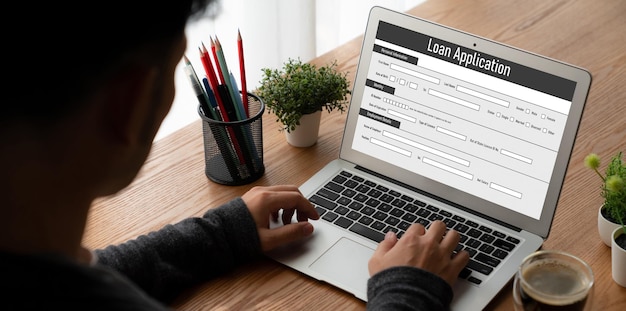 Formulario de solicitud de préstamo en línea para la recopilación de información digital de moda