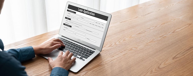 Formulario de solicitud de préstamo en línea para la recopilación de información digital de moda
