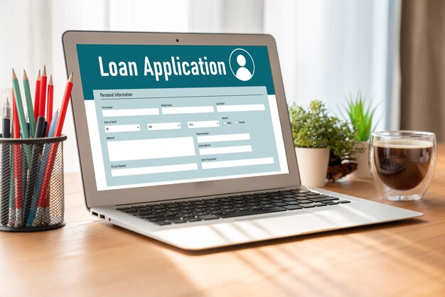 Formulario de solicitud de préstamo en línea para la recopilación de información digital de moda