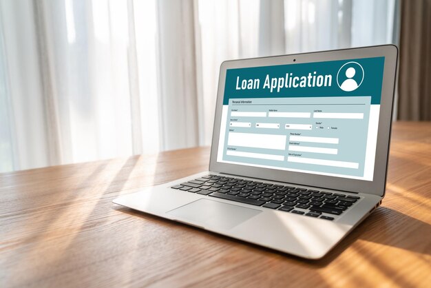 Formulario de solicitud de préstamo en línea para la recopilación de información digital de moda