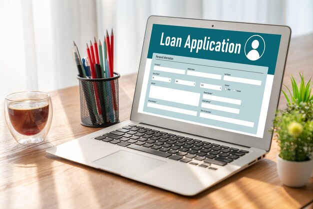 Formulario de solicitud de préstamo en línea para la recopilación de información digital de moda