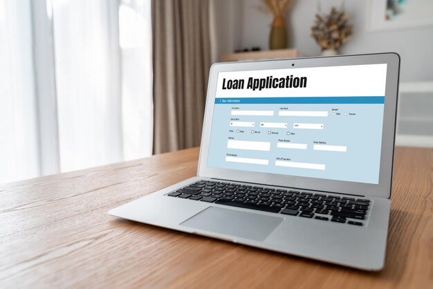 Formulario de solicitud de préstamo en línea para la recopilación de información digital de moda