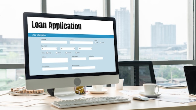 Formulario de solicitud de préstamo en línea para la recopilación de información digital de moda