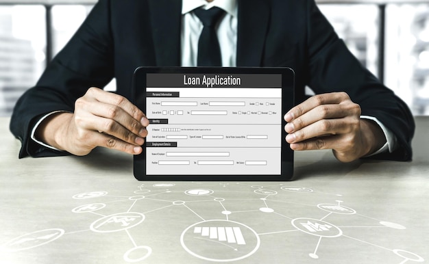 Formulario de solicitud de préstamo en línea para la recopilación de información digital de moda