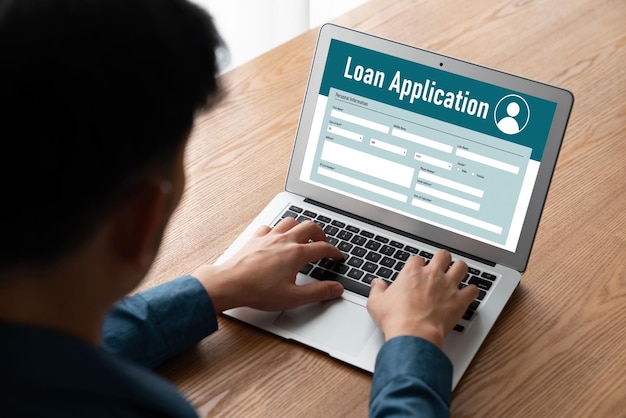 Formulario de solicitud de préstamo en línea para la recopilación de información digital de moda