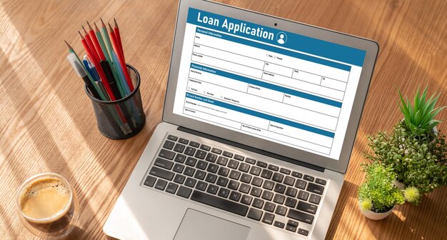 Formulario de solicitud de préstamo en línea para la recopilación de información digital de moda