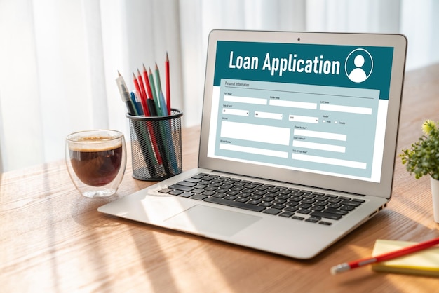 Formulario de solicitud de préstamo en línea para la recopilación de información digital de moda