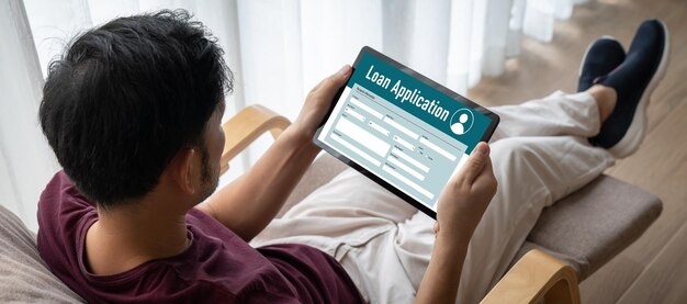 Formulario de solicitud de préstamo en línea para la recopilación de información digital de moda