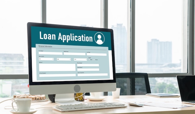 Formulario de solicitud de préstamo en línea para la recopilación de información digital de moda