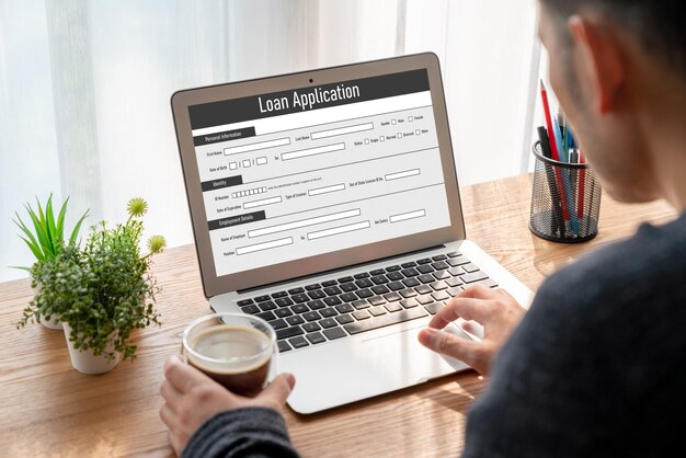 Formulario de solicitud de préstamo en línea para la recopilación de información digital de moda