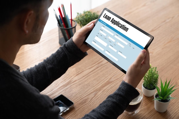 Formulario de solicitud de préstamo en línea para la recopilación de información digital de moda