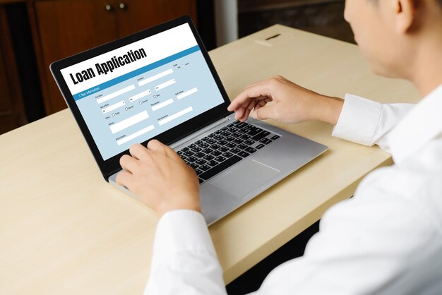 Formulario de solicitud de préstamo en línea para la recopilación de información digital de moda