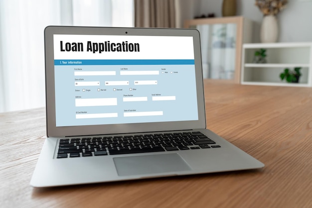 Formulario de solicitud de préstamo en línea para la recopilación de información digital de moda