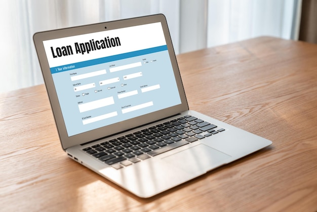 Formulario de solicitud de préstamo en línea para la recopilación de información digital de moda