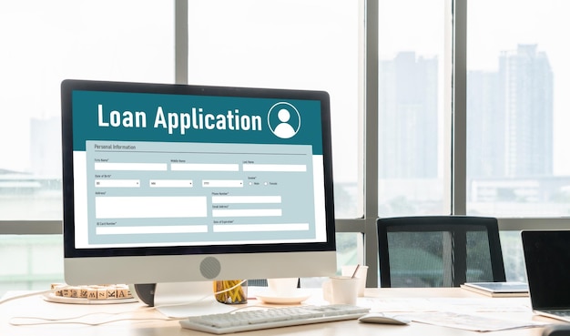 Formulario de solicitud de préstamo en línea para la recopilación de información digital de moda