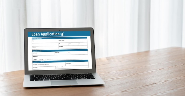 Formulario de solicitud de préstamo en línea para la recopilación de información digital de moda