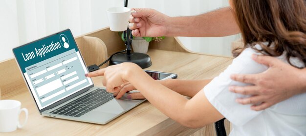 Formulario de solicitud de préstamo en línea para la recopilación de información digital de moda