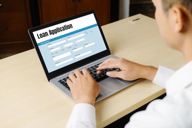 Formulario de solicitud de préstamo en línea para la recopilación de información digital moderna en la red de Internet