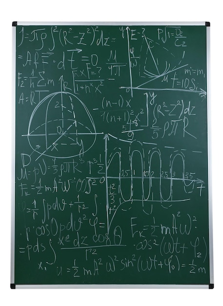 Fórmulas matemáticas sobre fondo de pizarra