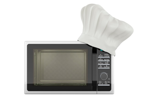 Forno de micro-ondas com renderização 3D do conceito de culinária Chefs Hat