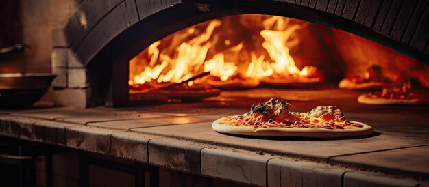 Foto fornos modernos para cozinhar pizza usando fogo no forno