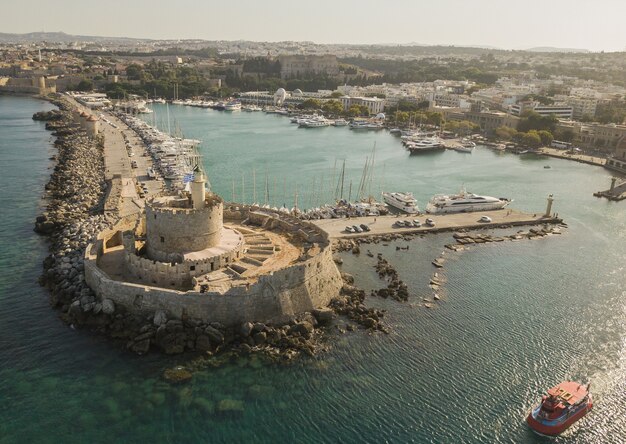 Fort von St. Nikolaus in Rhodos. Luftaufnahme