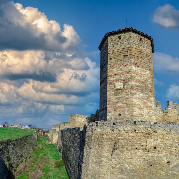 Fortaleza de Bilhorod-Dnistrovskyi ou Akkerman, região de Odessa, Ucrânia, em uma manhã ensolarada de primavera