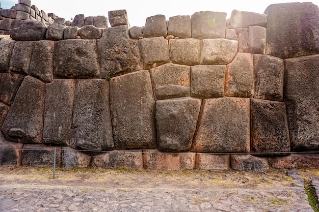 Fortaleza Inca del muro de piedra de Sacsayhuaman Cusco Perú