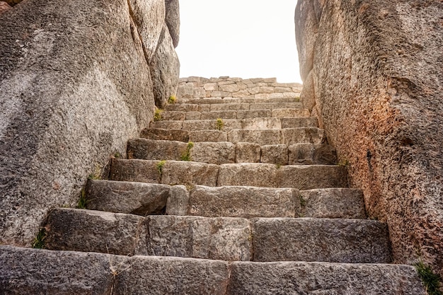 Fortaleza Inca del muro de piedra de Sacsayhuaman Cusco Perú