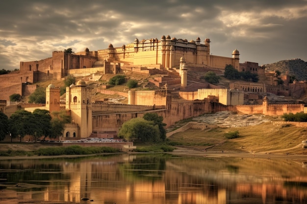 Forte de Amber em Jaipur Rajasthan Índia Vista do forte de Amber Jaipur Índia AI Gerado