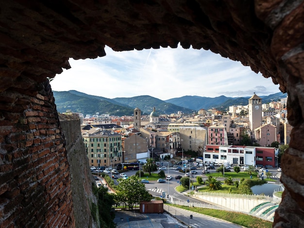 Fortezza del Priamar, Savona, 19. September 2019. Savona-Blick von der genuesischen Festung