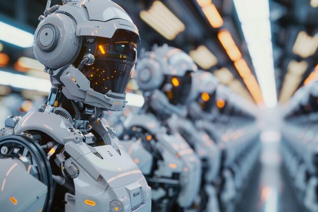 Fortgeschrittene humanoide Roboter in verschiedenen Industriezweigen oct