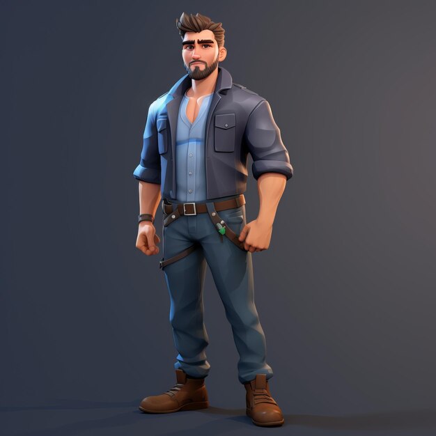 Fortnite Personagem de PC Personagem de Jogo Casual Masculino em Estilo Daz3d