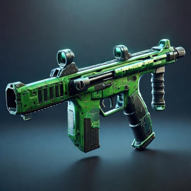 Fortnite Reifle es una pistola SMG con textura digital y de código verde.