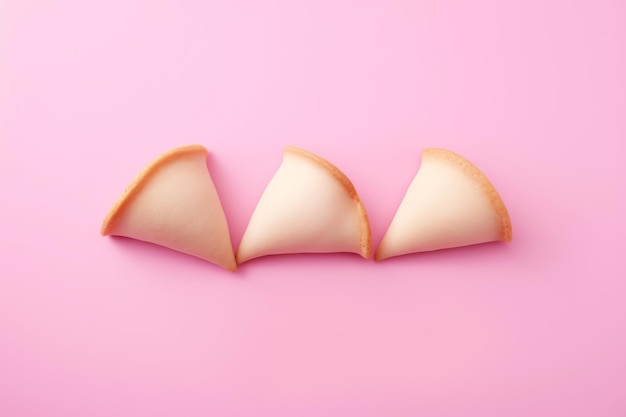 Fortune Cookies Trio fundo rosa inovador com mensagens cookies preenchidos em um layout cativante