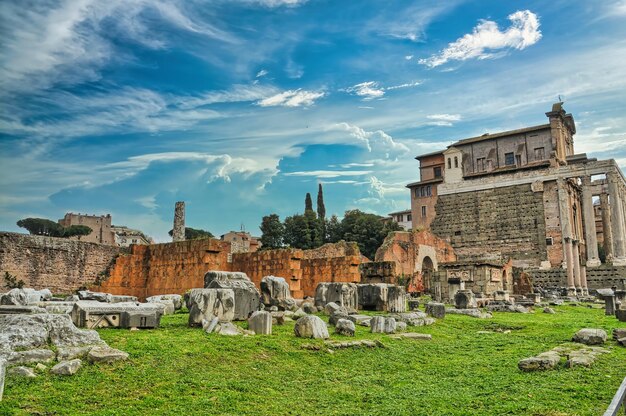 Fórum romano em Roma Itália