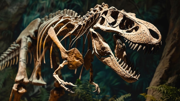 Fóssil de dinossauro Tyrannosaurus Rex encontrado generativo Ai