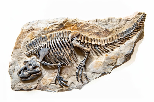 Fossilien auf weißem Hintergrund