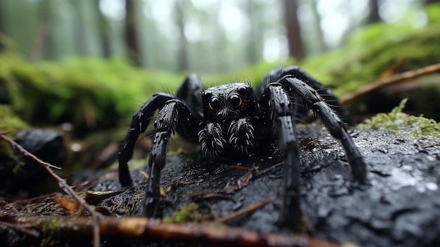 Foto 3D de papel de parede de aranha