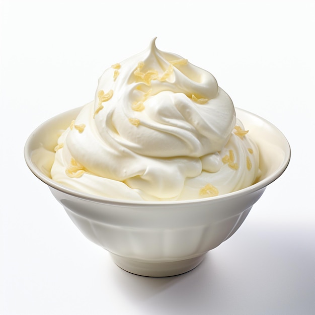 Foto 3D de sorvete de baunilha
